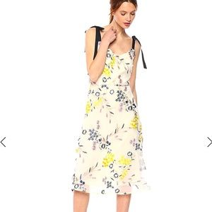 Donna Morgan Embroidered V-Neck A-line Dress Size 6